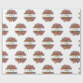 レインボーとヒョウのプリントラッパーソナライズされたプ ラッピングペーパー (フラット)