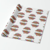 レインボーとヒョウのプリントラッパーソナライズされたプ ラッピングペーパー (アンロールド)