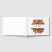 レインボーとヒョウの印パーソナライズされた刷 ゲストブック (全面)