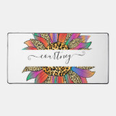 レインボーとヒョウの印パーソナライズされた刷 デスクマット (正面)