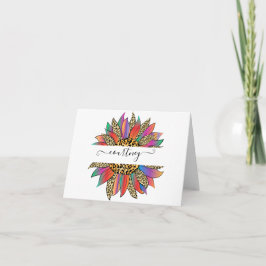 レインボーとヒョウの印パーソナライズされた刷 ノートカード