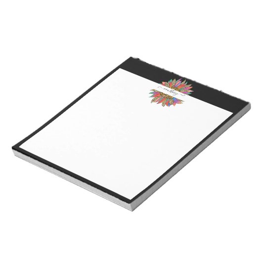 レインボーとヒョウの印パーソナライズされた刷 ノートパッド (回転)