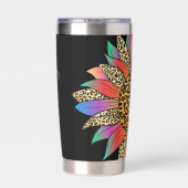レインボーとヒョウの印パーソナライズされた刷 保温保冷タンブラー (背面)