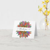 レインボーとヒョウの印感謝していパーソナライズされたは君 カード (黄色い花)