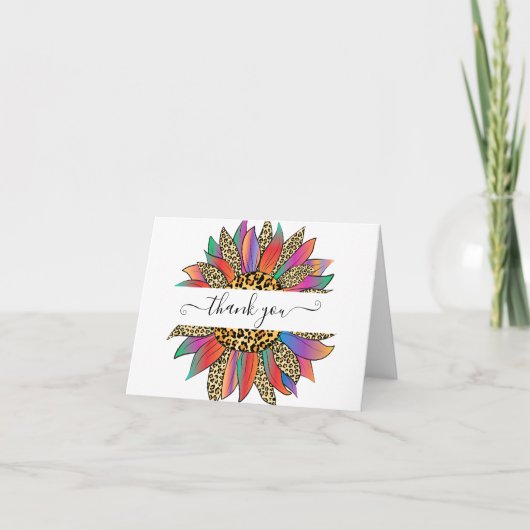 レインボーとヒョウの印感謝していパーソナライズされたは君 カード (正面)