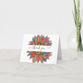レインボーとヒョウの印感謝していパーソナライズされたは君 サンキューカード