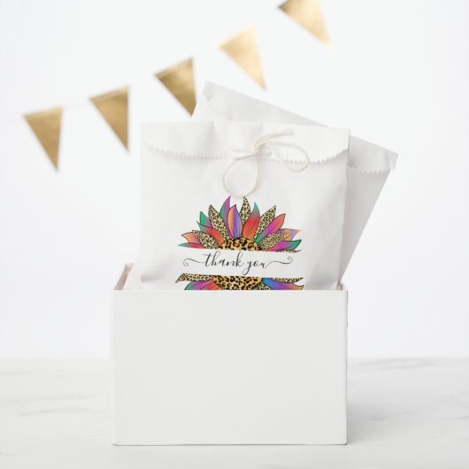 レインボーとヒョウの印感謝していパーソナライズされたは君 フェイバーバッグ (パーティー)