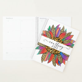 レインボーとヒョウパーソナライズされたの印カスタム刷，年 プランナー手帳