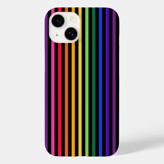 レインボーとブラックストライプのCase-Mate iPhoneケース Case-Mate iPhoneケース (裏面)