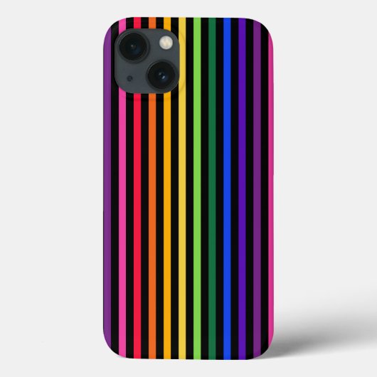 レインボーとブラックストライプのCase-Mate iPhoneケース Case-Mate iPhoneケース (裏面)