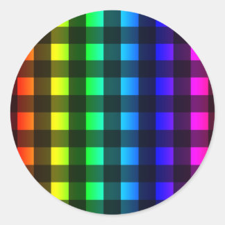 レインボーとブラックバッファローのプレイド ラウンドシール