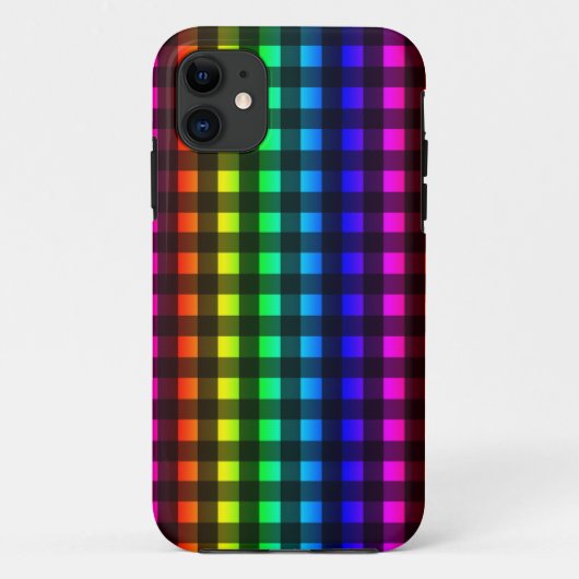 レインボーとブラックバッファローの格子柄 Case-Mate iPhoneケース (裏面)