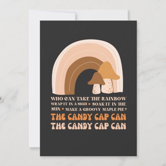 レインボーとマッシュルームT-Sで歌うキャンディキャップ 招待状 (正面)