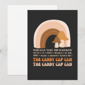 レインボーとマッシュルームT-Sで歌うキャンディキャップ 招待状 (正面/裏面)
