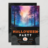 レインボーとムーンライトの森ブラックハロウィーン 招待状 (正面/裏面)