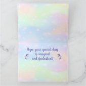 レインボーとユニコーンデザイン折り畳みグリーティングカード カード (内部)