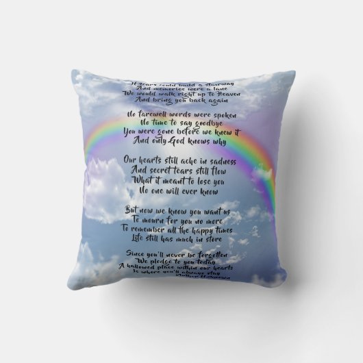 レインボーと天国の空2ペット記念碑 クッション (裏面)