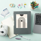 レインボーと太陽、ボヘミアン抽象幾何学アート シール (iPadカバー)