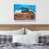 レインボーと抽象芸術バードK7 1986混合メディアC キャンバスプリント (インサイチュ (寝室))