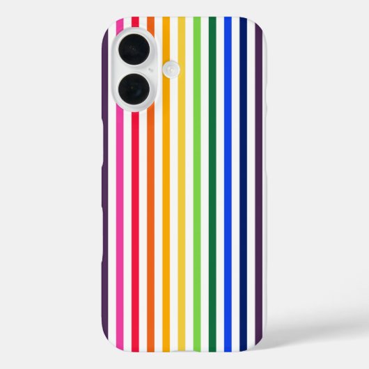 レインボーと白ストライプのCase-Mate iPhoneケース Case-Mate iPhoneケース (裏面)