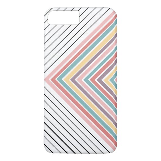 レインボーと白黒のストライプ Case-Mate iPhoneケース (裏面)