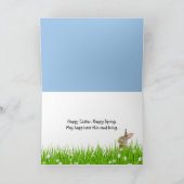 レインボーと草の中のイースターバニー シーズンカード (内部)