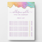 レインボーと金ゴールドの水の色の瑪瑙の価格表 フォトプラーク (正面)