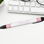 レインボーと金ゴールドの水彩瑪瑙ビジネス 黒ボールペン