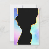 レインボーと金ゴールドアガテボーイベビーシャワー サンキューカード (裏面)