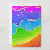 レインボーと金ゴールドグリッターアガテバースデーパーティー 招待状 (裏面)