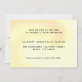 レインボーと金ゴールド誕生日パーティーへの招待 招待状 (裏面)