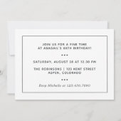 レインボーと金ゴールド誕生日パーティーへの招待 招待状 (裏面)