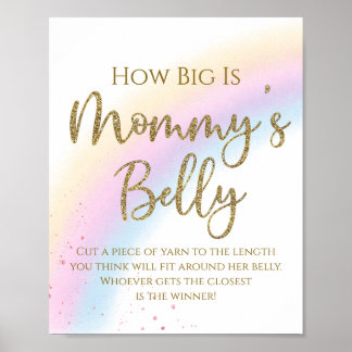 レインボーどのように大きいmommysベリーバビーシャワーゲーム ポスター