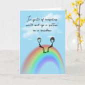 レインボーに描かれたニバーシティスティックフィギュア カード (黄色い花)