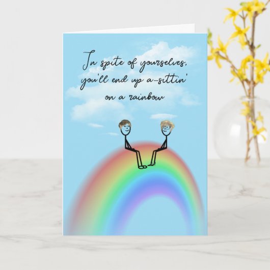 レインボーに描かれたニバーシティスティックフィギュア カード (黄色い花)