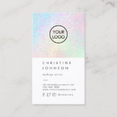 レインボーのロゴフェイクグリッター 名刺 (正面)