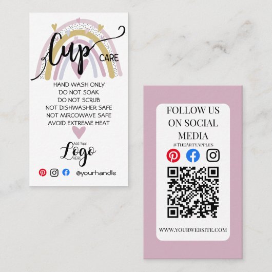 レインボーのロゴ気にカップを追加 名刺 (正面/裏面)