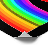 レインボーの下で足跡とハートのポスター ポスター (角)