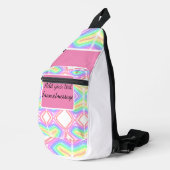 レインボーの水の色を追加する名前文字カスタムメッセージ スリングバッグ (右コーナー)