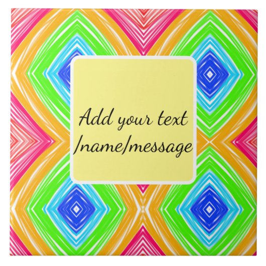 レインボーの水の色を追加する名前文字カスタムメッセージ タイル (正面)