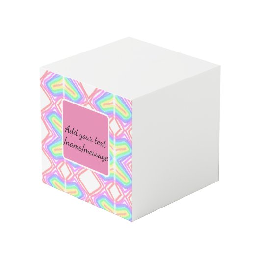 レインボーの水の色を追加する名前文字カスタムメッセージ フォトキューブ (正面アングル)