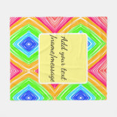 レインボーの水の色を追加する名前文字カスタムメッセージ フリースブランケット (正面(横))