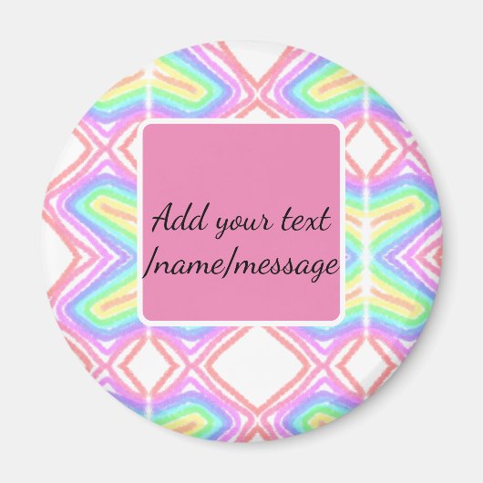 レインボーの水の色を追加する名前文字カスタムメッセージ マグネット (正面)