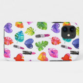 レインボーの水色のパーム葉のピンキス口紅 Case-Mate iPhoneケース (裏面(横))