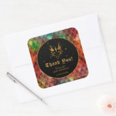 レインボーはかりで測ドラゴン金ゴールド誕生日ありがとう スクエアシール (封筒)