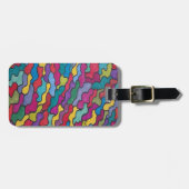 レインボーはかりで測抽象芸術 ラゲッジタグ (正面横)