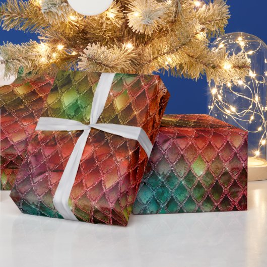 レインボーはかりで測・ドラゴン ラッピングペーパー (クリスマス)