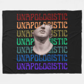 レインボーはっきりしたギリシャの彫像 フリースブランケット (正面(横))