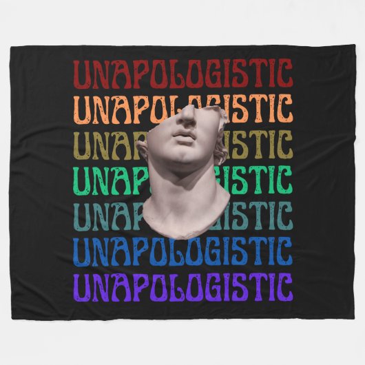 レインボーはっきりしたギリシャの彫像 フリースブランケット (正面(横))