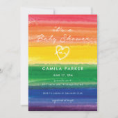 レインボーはっきりしたケーキ 招待状 (正面)